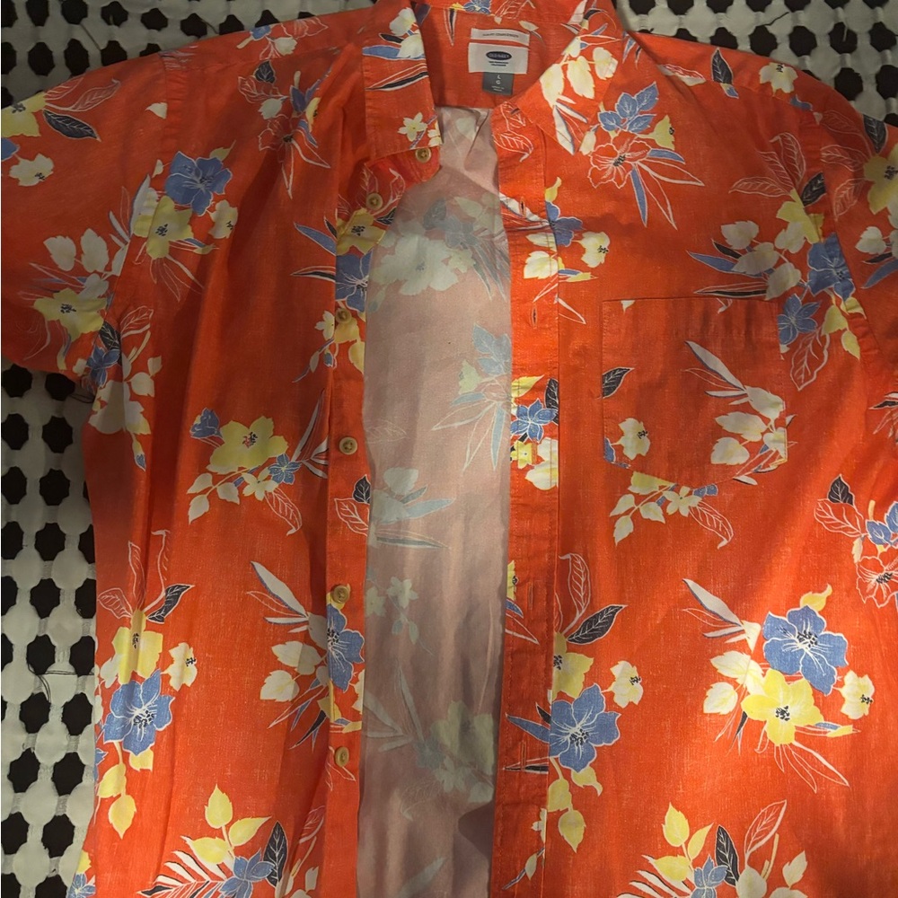 Old Navy Orange Floral Shirt